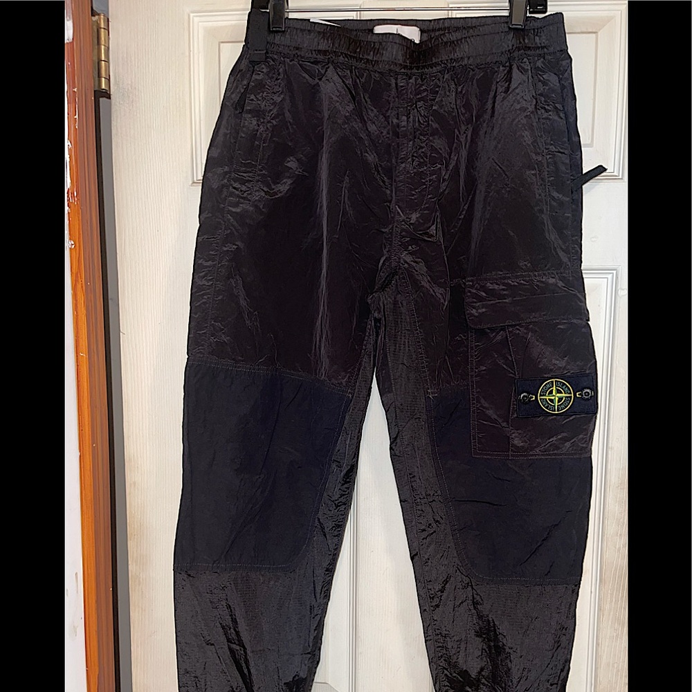 Stylish Stone  Island track Tapered Ankle black joggers, very  lightly worn.